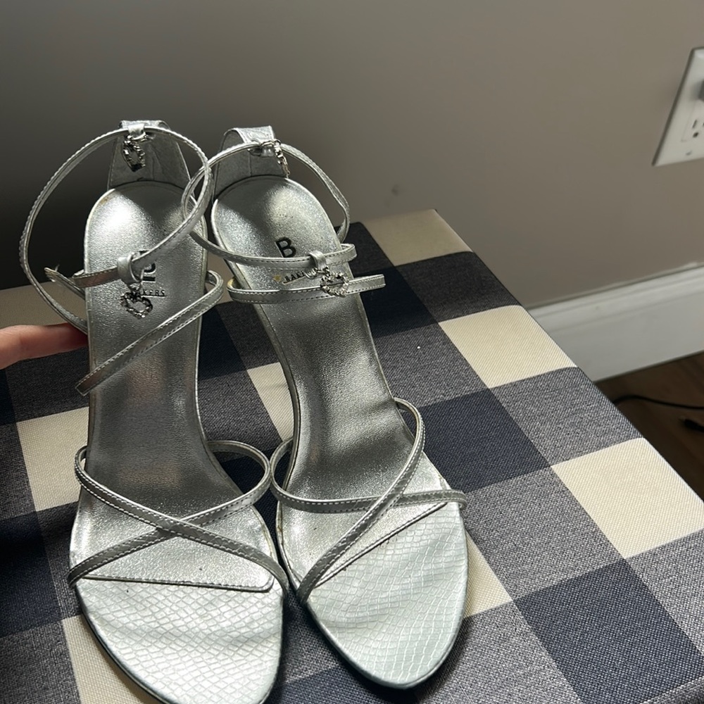 Silver Baker Heel with heart charm